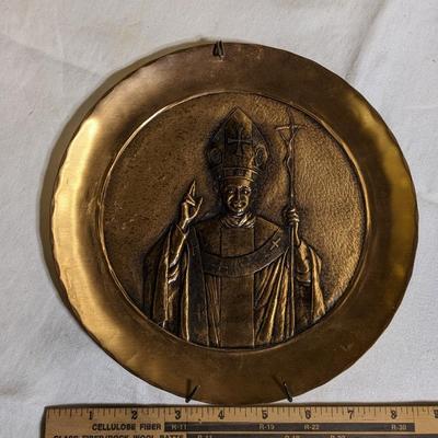 Pope John Paul ll Solid Bronze Wendell August Forge Hand Made Plaque