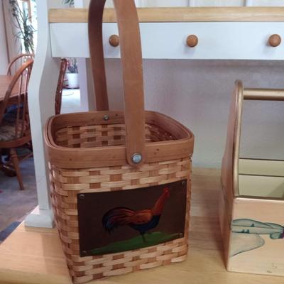 ROOSTER BASKETS AND UTENSIL ORGANIZER