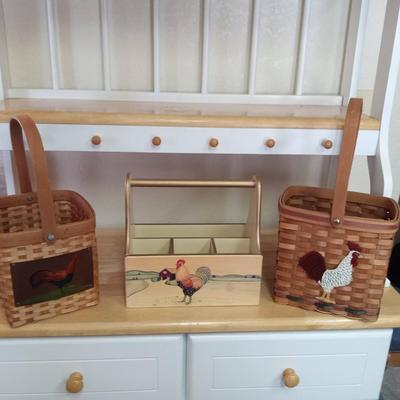 ROOSTER BASKETS AND UTENSIL ORGANIZER