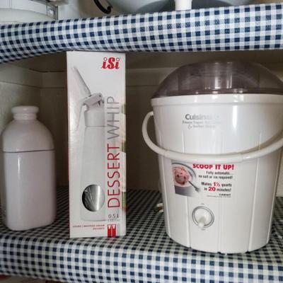 DESSERT WHIP, ICE CREAM MAKER AND A CONTAINER WITH LID