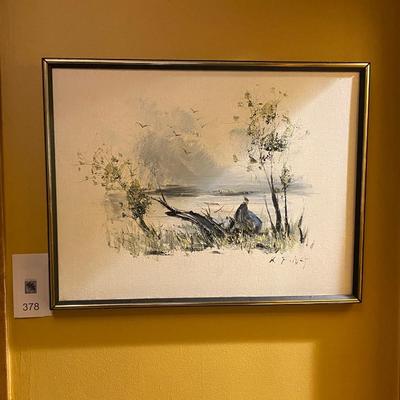 Kee Fung NG original painting man on a log