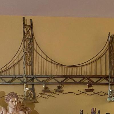 Lg metal Golden Gate bridge Brutalist wall hanging (no makers mark) #2