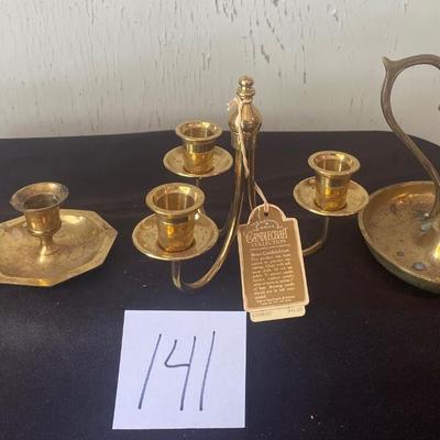 Brass Candle Holder Lot