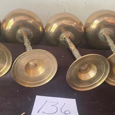 Mid Century Brass Wine Goblets