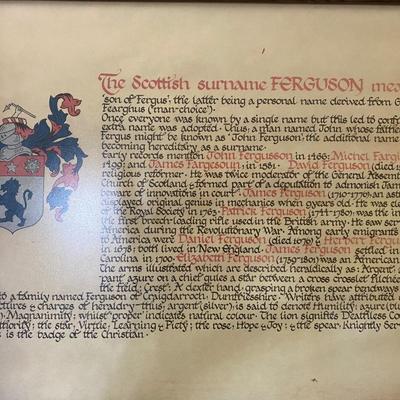 Framed Scottish Surname Meaning and Origin