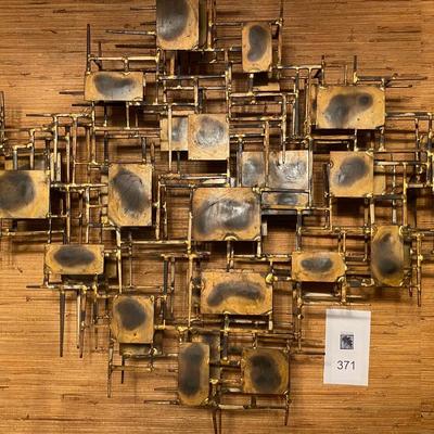 Large Abstract Brutalist Metal Wall Mural