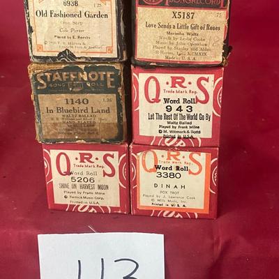 Vintage Word Rolls for Player Piano