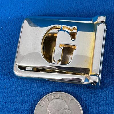 LETTER â€œGâ€ BELT BUCKLE MODERN STYLING ITALY
