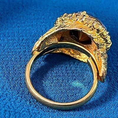 BABY BLUE FACETED RHINESTONE RING