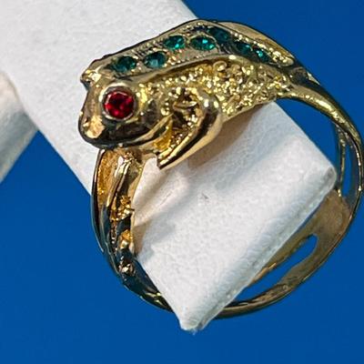 LITTLE FROG RING ENCRUSTED w/ TINY RHINESTONES