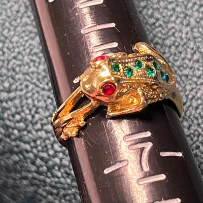 LITTLE FROG RING ENCRUSTED w/ TINY RHINESTONES