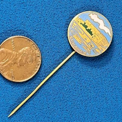 VINTAGE â€œSTOCKHOLMâ€ ENAMELED STICK PIN