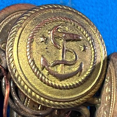 VINTAGE BRASS ANCHOR BUTTONS SET OF 6