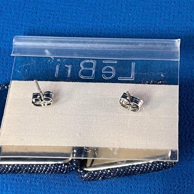 DENIM EARRINGS w/ STUD CENTER 