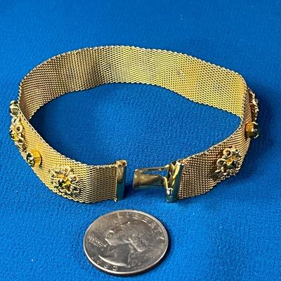 VINTAGE MESH BRACELET STUDDED WITH RHINESTONE EMBELLISHMENTS