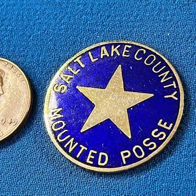 SALT LAKE COUNTY MOUNTED POSSE ENAMELED PLANCHETS X 7