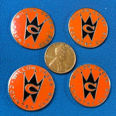 WILLOW CREEK COUNTY CLUB ENAMELED DISKS 4 CT.