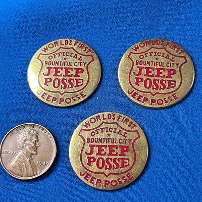 3 COUNT BOUNTIFUL JEEP POSSE ENAMELED DISKS