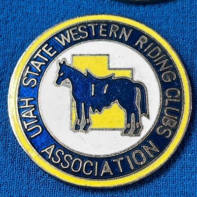 UTAH STATE WESTERN RIDING CLUBS ENAMELED DISKS X 4