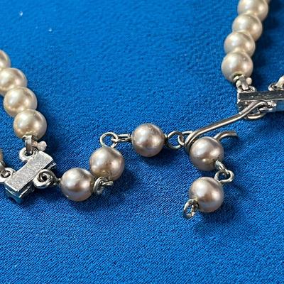 EXQUISITE RHINESTONE AND PEARL BALLROOM NECKLACE 