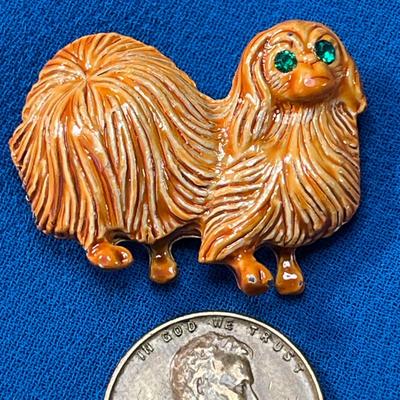 PEKINGESE DOGGIE PIN ENAMELED SIGNED â€œGERRYSâ€