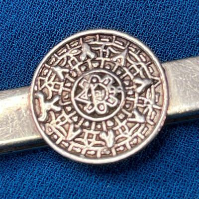 AZTEC CALENDAR STERLING TIE CLIP