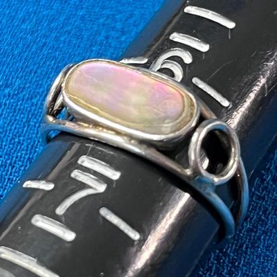 STERLING ABALONE INSET RING
