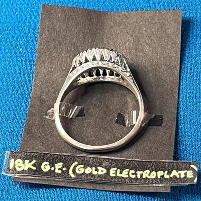 VINTAGE 18K G.E. PAVE RHINESTONE RING