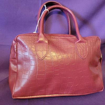 Burgundy Croc Purse