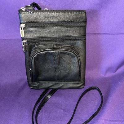 Black leather crossbody