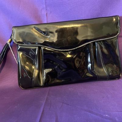 Vintage Black faux envelope purse