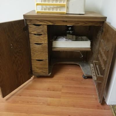 Sewing Cabinet and Machine