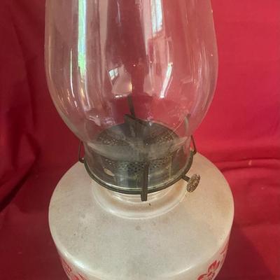 Vintage Red, White and Blue Kerosene Lamp