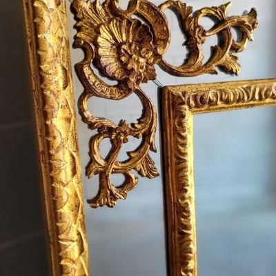 EXQUISITE LARGE FRENCH GOLD GUILDE METAL FRAME MIRROR