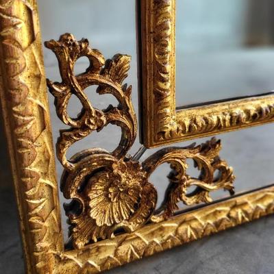 EXQUISITE LARGE FRENCH GOLD GUILDE METAL FRAME MIRROR
