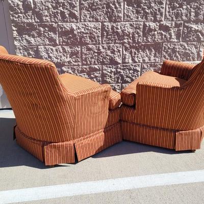 PAIR OF VINTAGE UPHOLSTERED CLUB CHAIRS