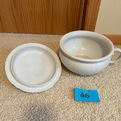 Ironstone Chamber Pot w/ Lid
