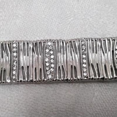 Vintage White Sapphire 925 7" Bracelet