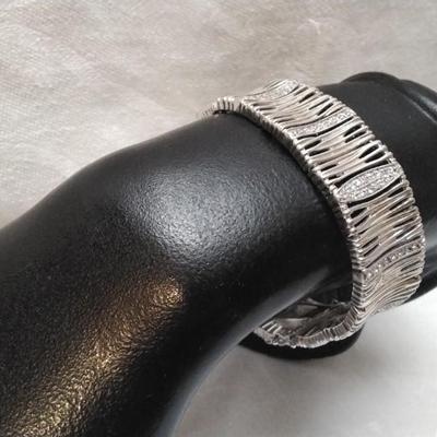 Vintage White Sapphire 925 7" Bracelet