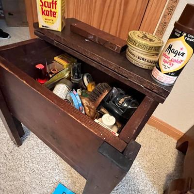 Shoe Shine box with supplies