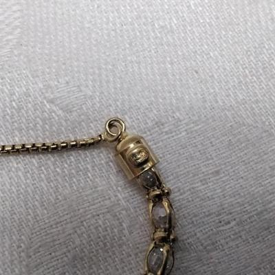 Italian CZ Gold Vermeil Adjustable Bracelet