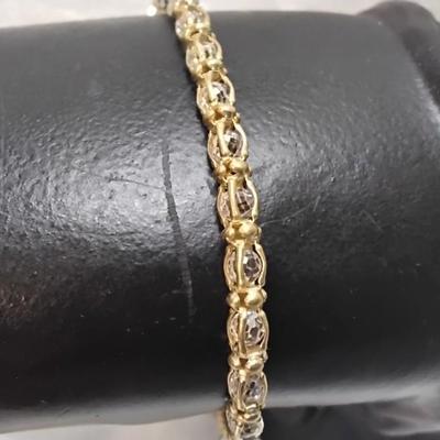 Italian CZ Gold Vermeil Adjustable Bracelet