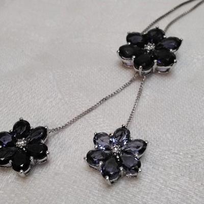 Special Made Vintage Amethyst 925 18" Necklace