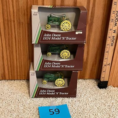 Lot of 3 Small sized John Deere Tractors