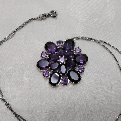 One of A Kind VK Designs Amethyst 18" 925 Necklace