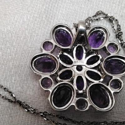 One of A Kind VK Designs Amethyst 18" 925 Necklace