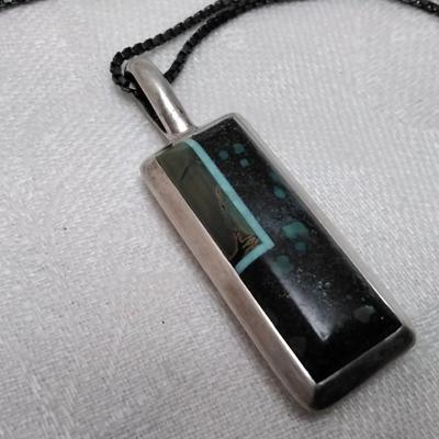 Vintage Reversible Zuni Lapidary Gemstone Art 28" 925 Necklace