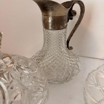 CRYSTAL SERVING DISH LOT 