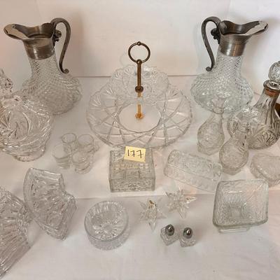 CRYSTAL SERVING DISH LOT 