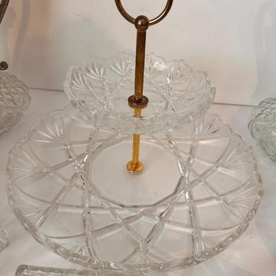 CRYSTAL SERVING DISH LOT 